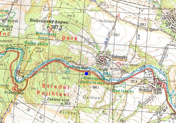 Biskoupky - turistick mapa