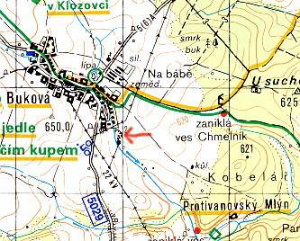turistick mapa - Bukov