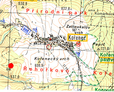 Koenec - turistick mapa
