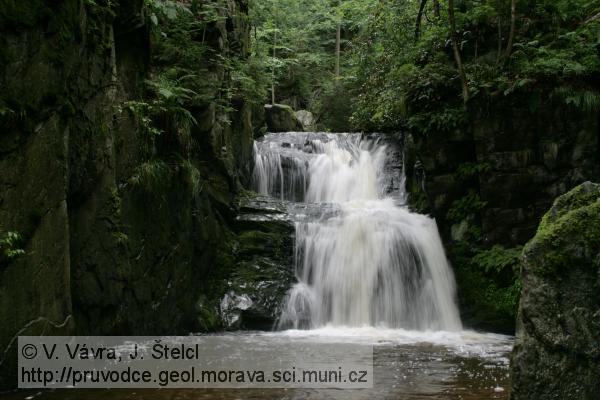 Rešovský vodopád: dvoustupňový vodopád