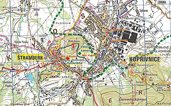 Štramberk: topografická mapa