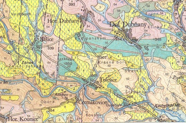 Tulešice: geologická mapa
