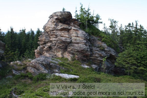 Zlaté Hory: vrcholová část Táborských skal
